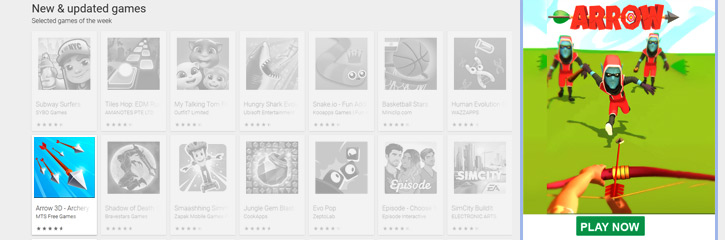 Amazing to see our game ” Arrow” featured globally on googleplay! Love to see more coming…